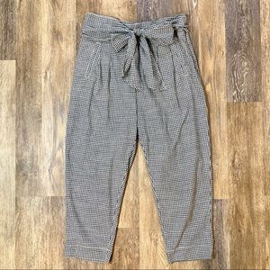 Anthropologie Cartonnier Tie Waist Gingham Trouser